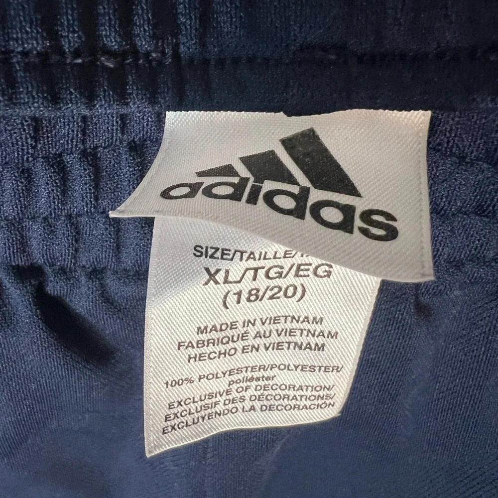 Adidas Kids Blue Joggers with White Stripes - Picture 4 of 6